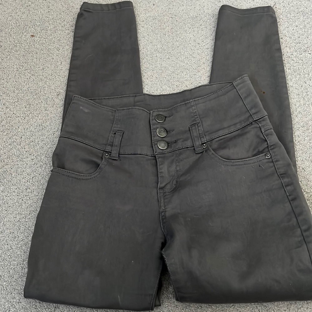 Celebrity Pink gray skinny‎ high waist jeans skinny Eiffel Tower Sz 5